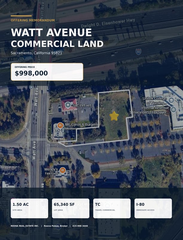 Watt Avenue commercial land listing photograph 2