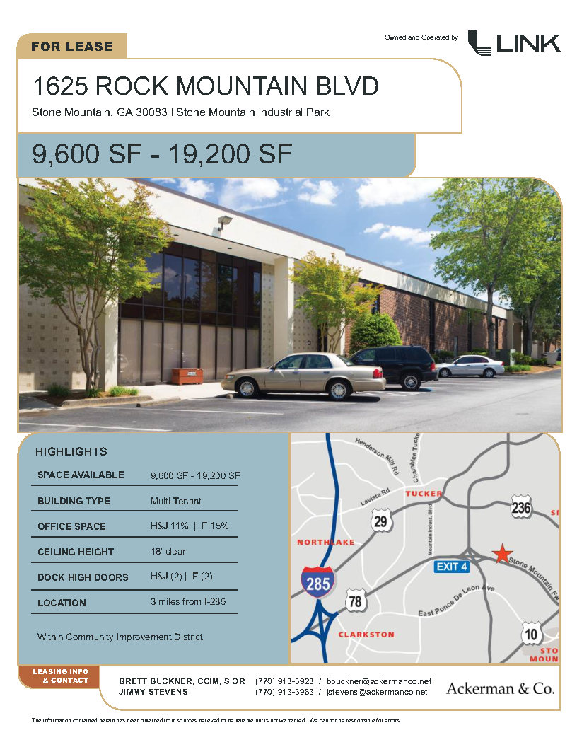 1625 Rock Mountain Blvd, Stone Mountain, GA 30083