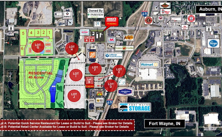 Pictures of Land property located at SWC of SR 8 and I-69, Auburn, IN 46706 for sales - image #1