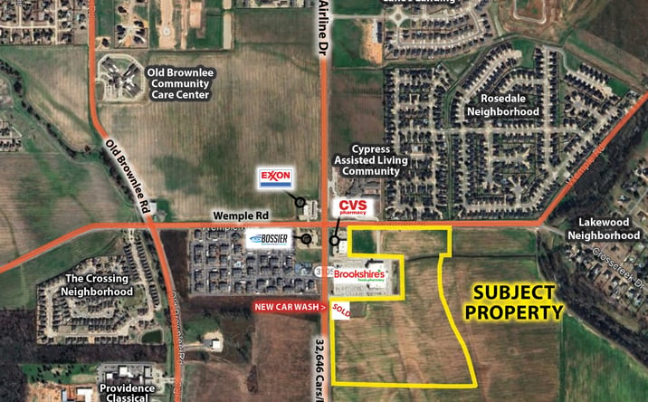 Pictures of Land property located at SE Corner Airline Dr. & Wemple Rd, Bossier City, LA 71111 for sales - image #1