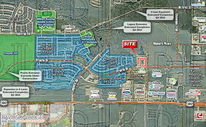 Pictures of Land property located at NWC - Mahard Pkwy. & Prairie Dr., Prosper, TX 75078 for sales - image #1