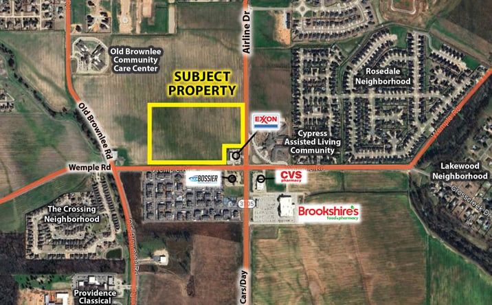 Pictures of Land property located at Airline Drive And Wemple Road 21.94 Acres, Bossier City, LA 71111 for sales - image #1
