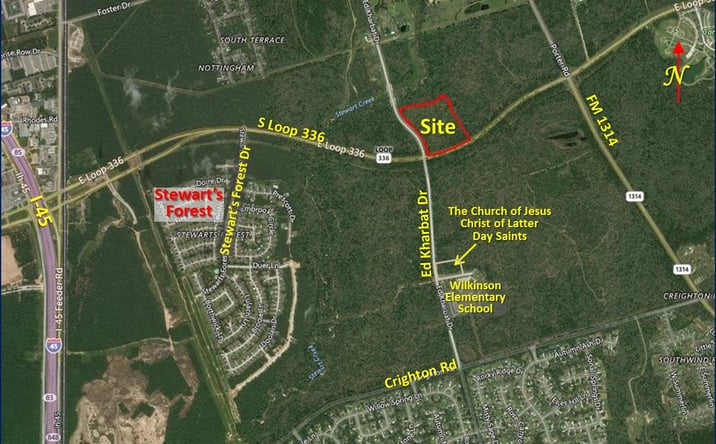 Pictures of Land property located at NEC of S. Loop 336 @ Ed Kharbat Dr., Conroe, TX 77301 for sales - image #1