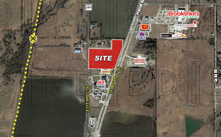 Pictures of Land property located at SWC Of Preston Rd. (TX-289) & Cherrywood St., Prosper, TX 75009 for sales - image #1