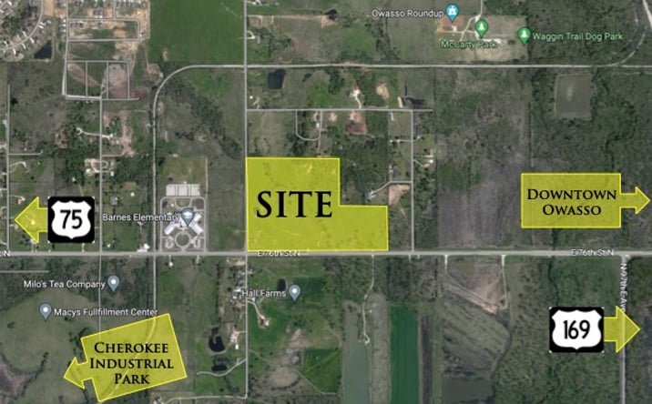 Pictures of Land property located at NEC 76th Street North & North Memorial Drive, Owasso, OK 74055 for sales - image #1