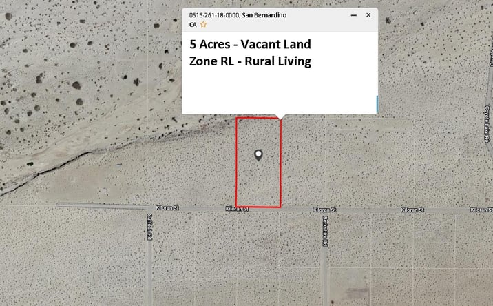 Pictures of Land property located at Kiloran St, Newberrry Springs, CA 92365 for sales - image #1