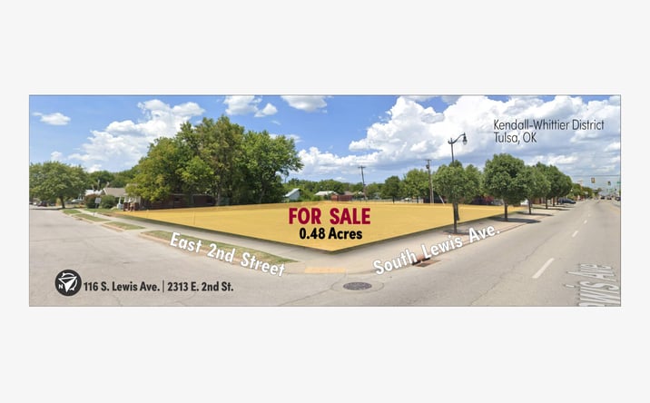 Pictures of Land property located at 116 S. Lewis Ave. & 2313 E. 2nd St., Tulsa, OK 74104 for sales - image #1