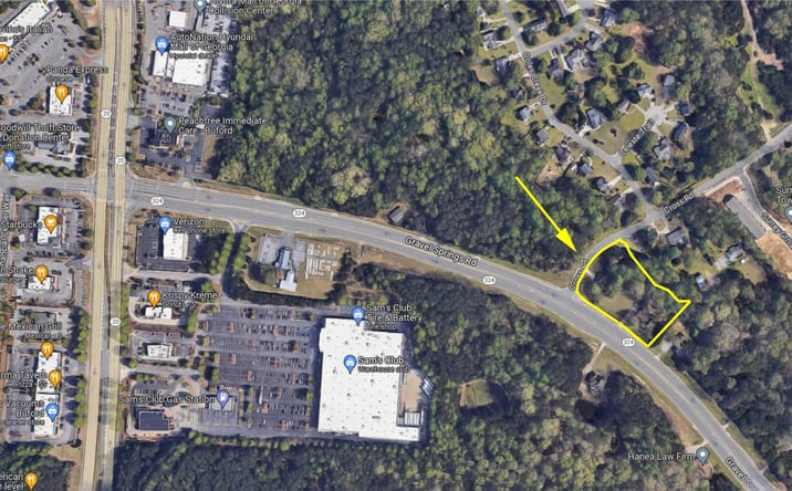 Pictures of Land property located at 3269 Gravel Springs Rd, Buford, GA 30518, 3269 Gravel Springs Rd, Buford, GA 30519 for sales - image #1
