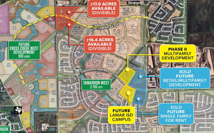 Pictures of Land property located at Tamarron Crossing and Woods Road, Fulshear, TX 77441-3033, Tamarron Parkway and Jordan Ranch Boulevard, Fulshear, TX 77423-0208 for sales - image #1