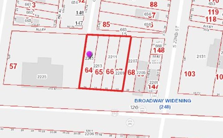 Pictures of Land property located at 2209,2211,2213,2215 W Broadway, Louisville, KY 40211 for sales - image #1