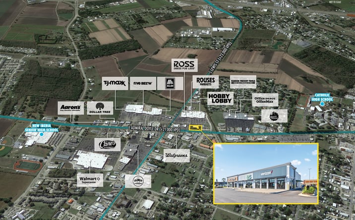 Pictures of Retail property located at 900 E Admiral Doyle Dr, New Iberia, LA 70560 for sales - image #1