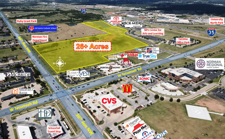 Pictures of Land property located at W Tecumseh Rd & 36th Ave NW, Norman city, OK 73072 for sales - image #1