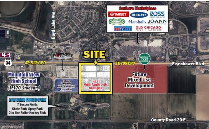 Pictures of Land property located at HIGHWAY 34 & HAHN’S PEAK DRIVE, loveland, Loveland, CO 80537 for sales - image #1