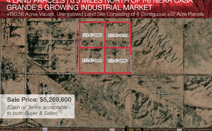Pictures of Land property located at NWC Cornman Rd & Corrales Rd, Casa Grande, AZ 85122 for sales - image #1