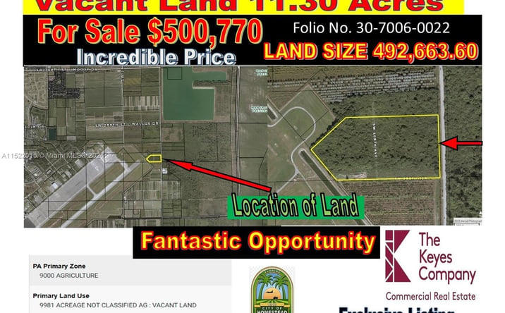 Pictures of Land property located at SW 108 AVE, Homestead, FL 33033 for sales - image #1