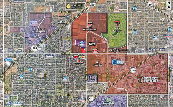 Pictures of Land property located at NWC 4th Street & Quaker Avenue, Lubbock, TX 79416 for sales - image #1