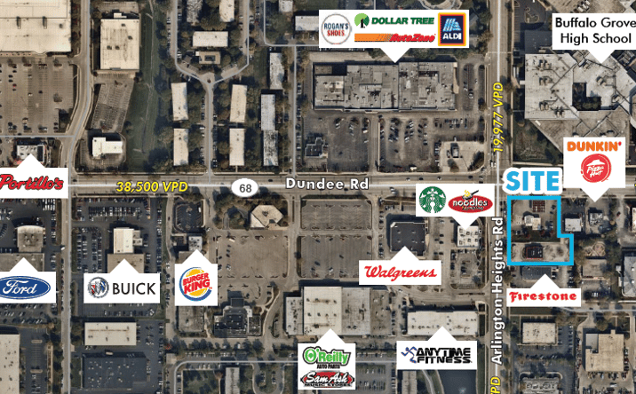 Pictures of Retail property located at SEC Dundee Road & Arlington Heights Road, Arlington Heights, IL 60004 for sales - image #1