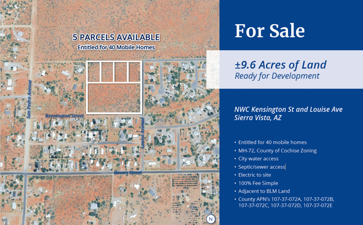 Pictures of Land property located at NWC Kensington St And Louise Ave, Sierra Vista, AZ 85650 for sales - image #1