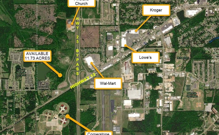 Pictures of Land property located at W Side of Hwy 25 / Carter Blvd, Starkville, MS 39759 for sales - image #1