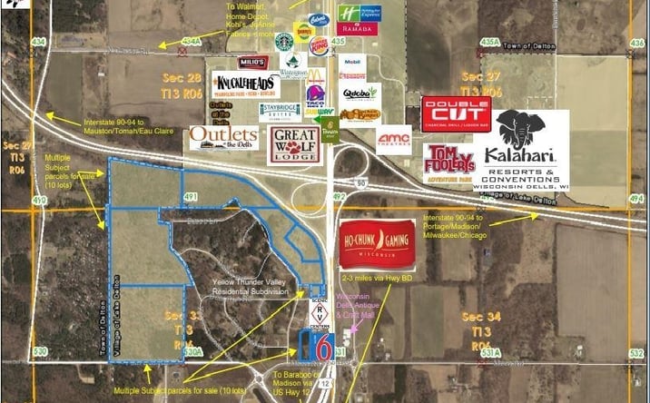 Pictures of Industrial, Land, Retail property located at 137.74 Acres Fern Dell, Lake Delton, WI 53965 for sales - image #1