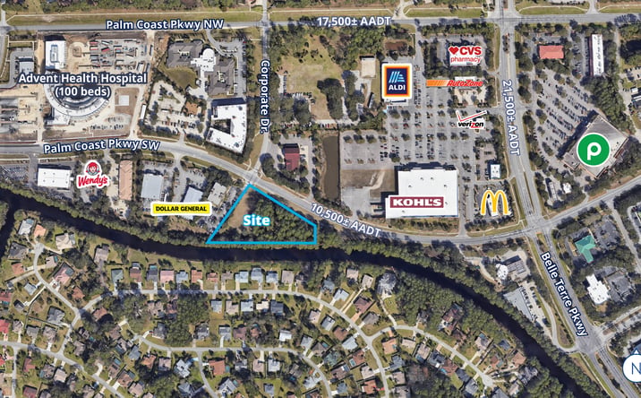 Pictures of Land property located at 540 Palm Coast Pkwy SW, Palm Coast, FL 32137 for sales - image #1