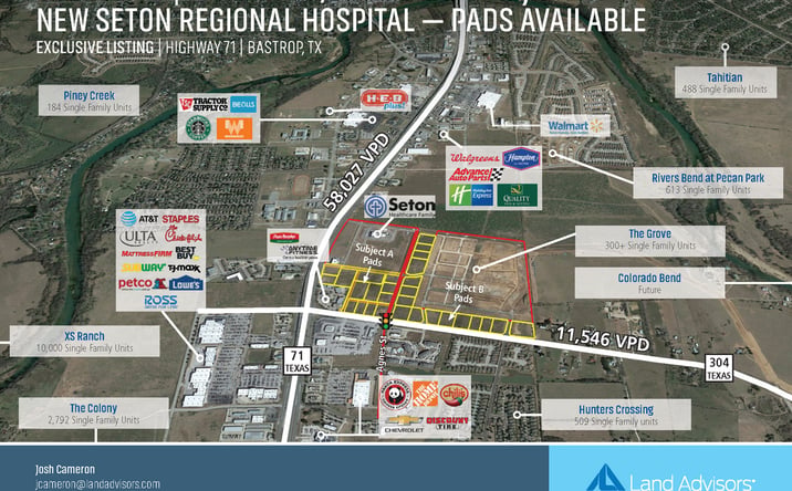 Pictures of Land, Retail, Hospitality, Mixed Use, Office property located at 1248 Cattail Ln, Bastrop, TX 78602 for sales - image #1