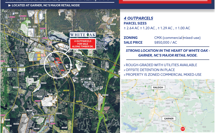 Pictures of Land property located at 1115 Timber Drive East, Garner, NC 27529 for sales - image #1