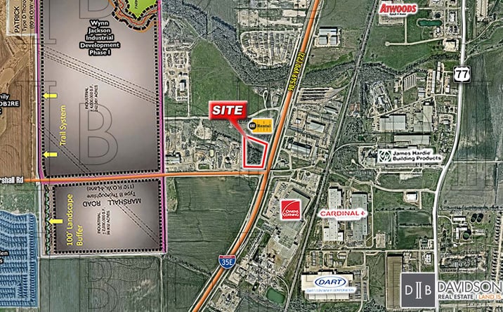 Pictures of Land property located at NWC - I-35 & Marshall Rd, Waxahachie, TX 75165 for sales - image #1