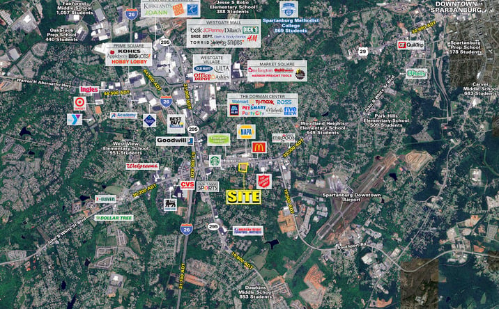 Pictures of Retail, Office, Land property located at John B White Sr Blvd & Hidden Hill Road, Spartanburg, SC 29301 for sales - image #1