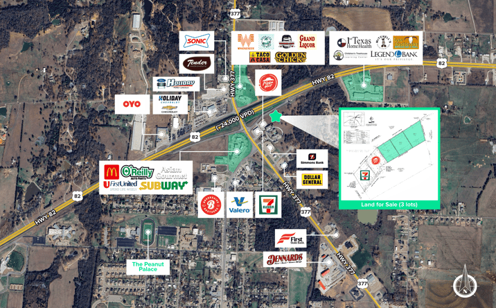 Pictures of Land property located at US Hwy 82 and US Hwy 377, Whitesboro, TX 76273 for sales - image #1