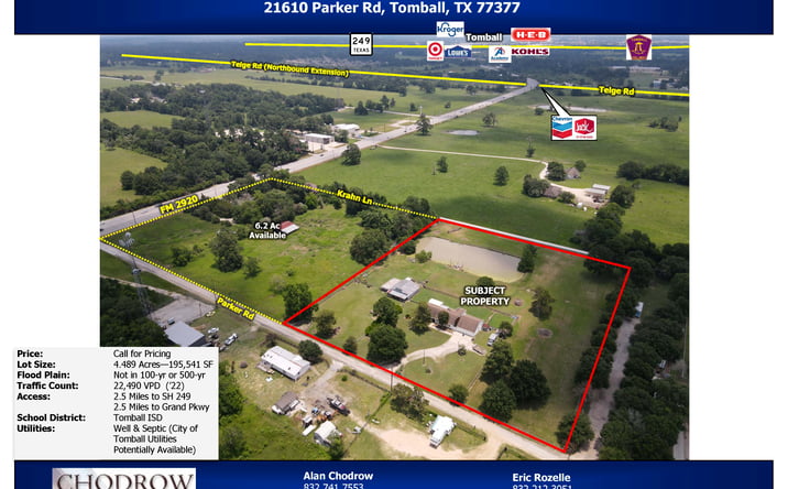 Pictures of Land property located at 21610 Parker Rd, Tomball, TX 77377 for sales - image #1