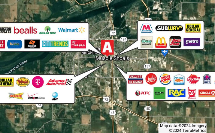 Pictures of Land, Retail property located at Avalon Avenue, Muscle Shoals, AL 35661 for sales - image #1
