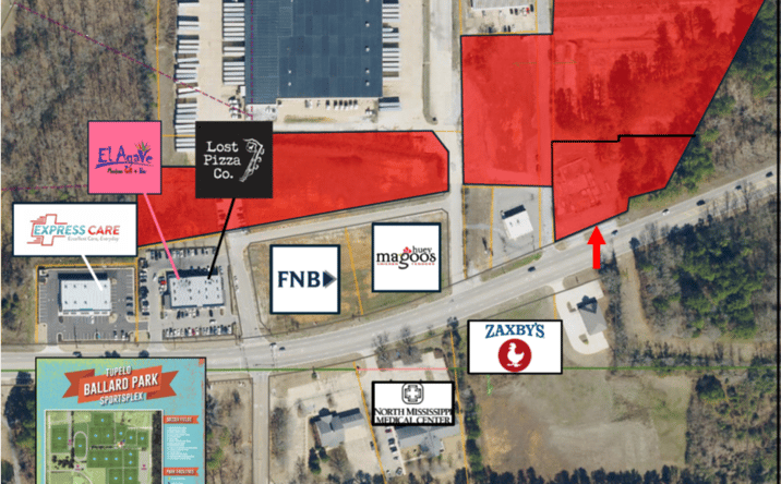 Pictures of Land property located at 3406A W Main St, Tupelo, MS 38801 for sales - image #1