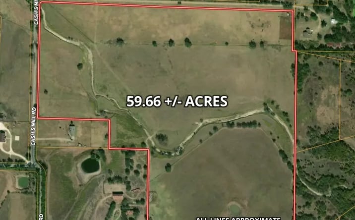 Pictures of Land property located at 59.66 Acres Cashs Mill Rd., Sanger, TX 76266 for sales - image #1