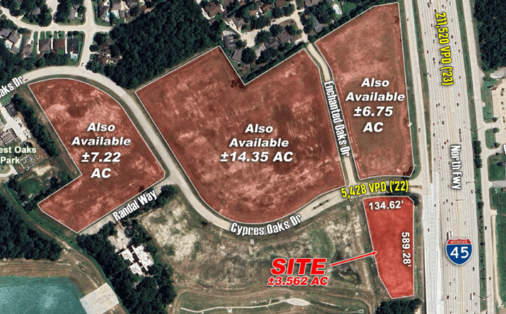 Pictures of Land property located at SWC of I-45 & Cypress Oaks Dr, Spring, TX 77388 for sales - image #1