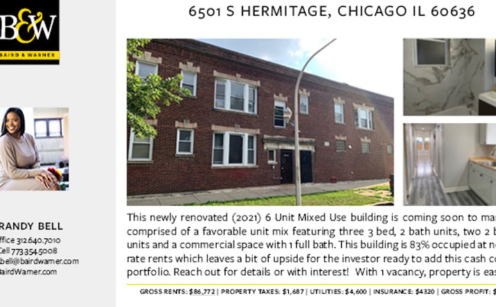Pictures of Mixed Use, Multifamily, Office, Retail property located at 1721 W 65th St, Chicago, IL 60636 for sales - image #1