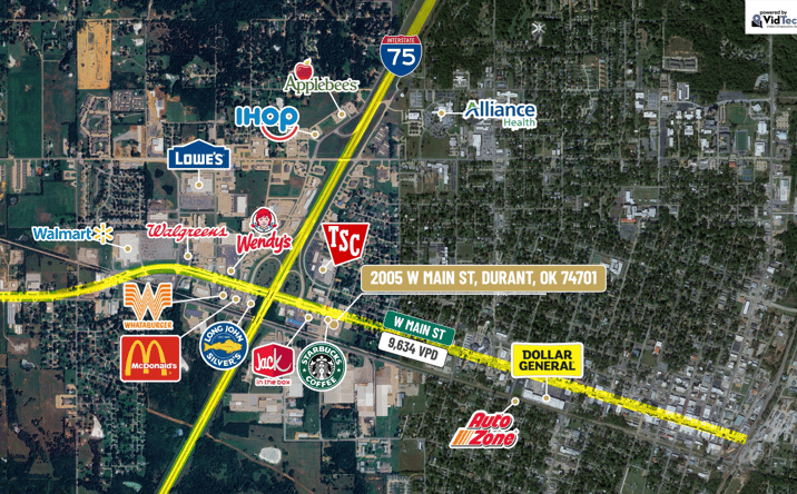 Pictures of Land, Retail property located at 2005 W Main St, Durant, OK 74701 for sales - image #1