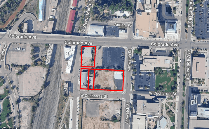 Pictures of Land, Multifamily, Mixed Use property located at 127 W. Colorado Ave., Colorado Springs, CO 80903, 120 Sahwatch St., Colorado Springs, CO 80903, 120 W. Cucharras St., Colorado Springs, CO 80903, 128 W. Cucharras St., Colorado Springs, CO 80903 for sales - image #1
