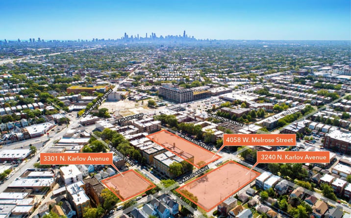 Pictures of Land property located at 4058 W Melrose Street, 3240 & 3301 N Karlov Avenue, Chicago, IL 60632 for sales - image #1