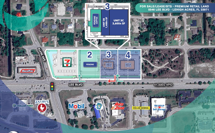 Pictures of Land, Retail property located at Ne Corner of Alvin Ave and Lee Blvd, Lehigh Acres, FL 33971 for sales - image #1