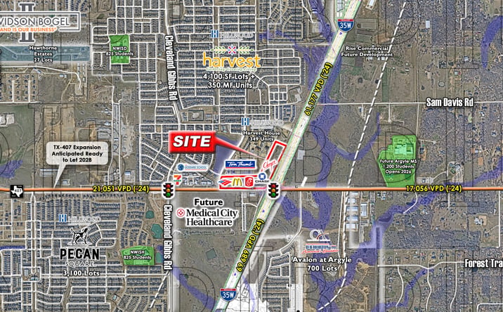 Pictures of Retail property located at NWC - I-35 & F.M. 407, Argyle, TX 76226 for sales - image #1