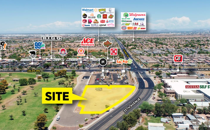 Pictures of Land, Retail property located at Swc 35th Ave & Baseline Rd, Laveen, AZ 85339 for sales - image #1