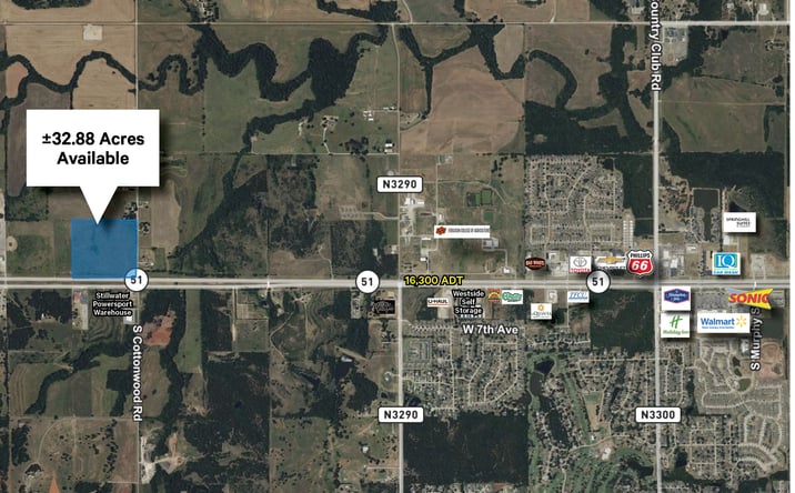 Pictures of Land property located at NWC of HWY 51 and Cottonwood, Stillwater, OK 74074 for sales - image #1
