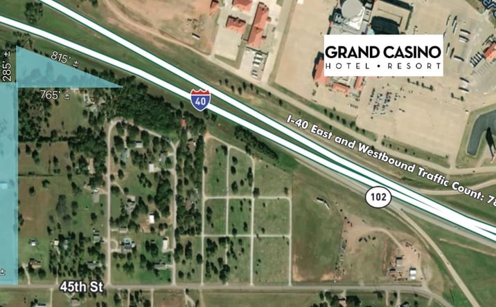 Pictures of Land property located at I-40 Frontage, Between Hwy-102 & Stevens Rd, Oklahoma City, OK 73102 for sales - image #1