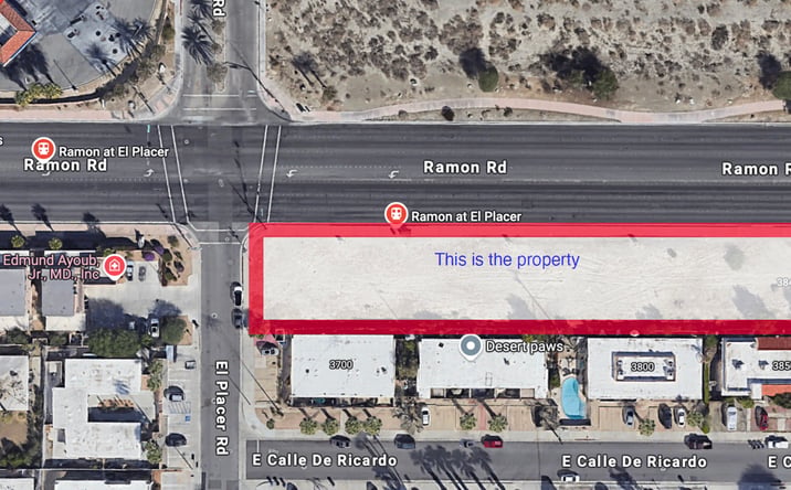 Pictures of Land property located at Corner Ramon Rd & El Placer, Palm Springs CA, Palm Springs, CA 92264 for sales - image #1