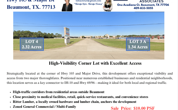 Pictures of Land property located at Hwy 105 @ Major, Beaumont, TX 77713 for sales - image #1