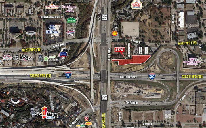 Pictures of Land property located at NEQ of I-30 & SH 360/Watson Rd, Arlington, TX 76011 for sales - image #1