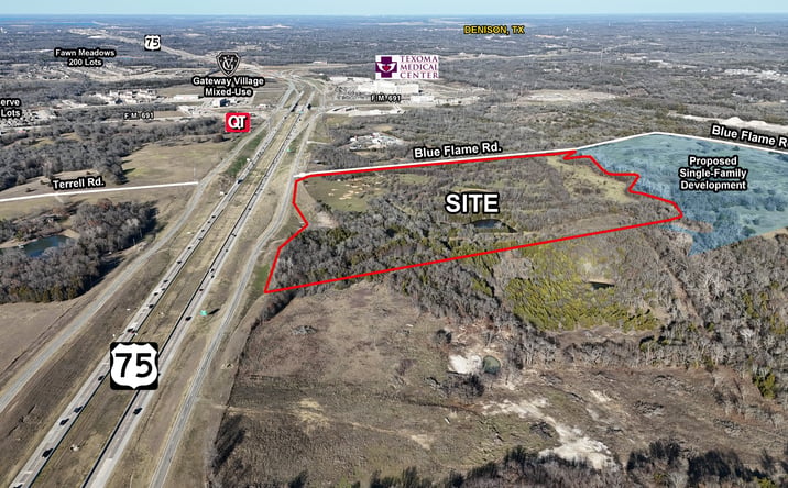 Pictures of Land, Mixed Use, Retail, Self Storage, Senior Living property located at SEC U.S. 75 & Blue Flame Rd., Sherman, TX 75090 for sales - image #1