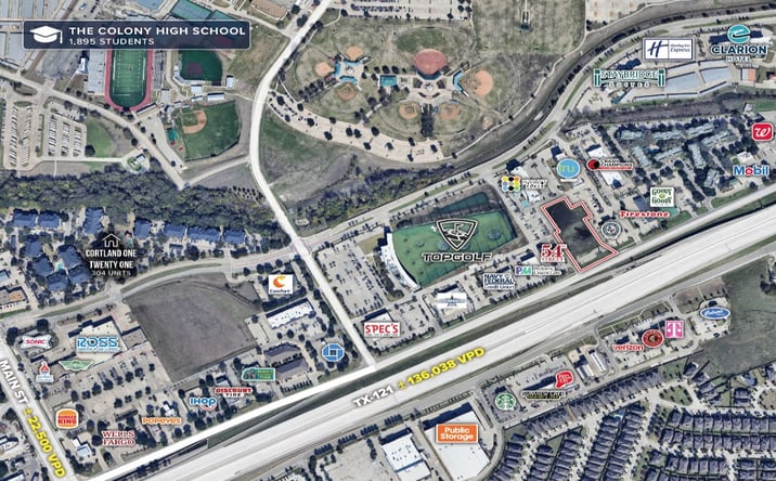 Pictures of Hospitality, Land, Mixed Use, Office, Retail property located at NWQ TX-121 & Plano Pkwy, The Colony, TX 75056, The Colony, TX 75056 for sales - image #1