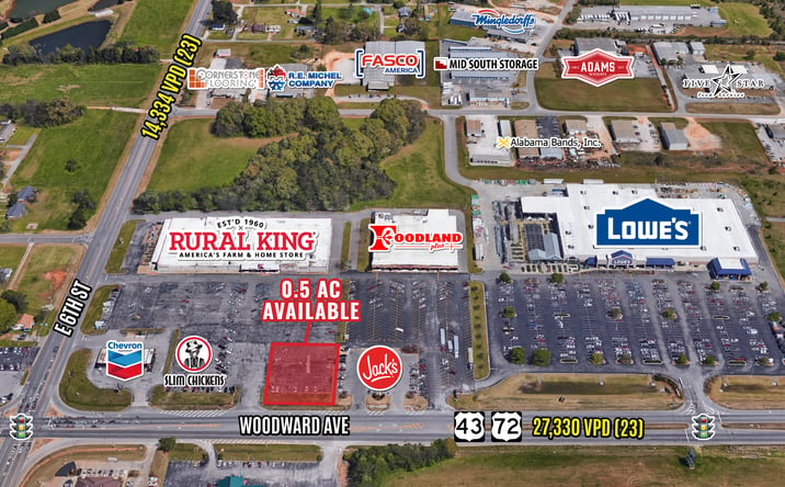 Pictures of Land property located at 3401 Woodward Ave, Muscle Shoals, AL 35661 for sales - image #1